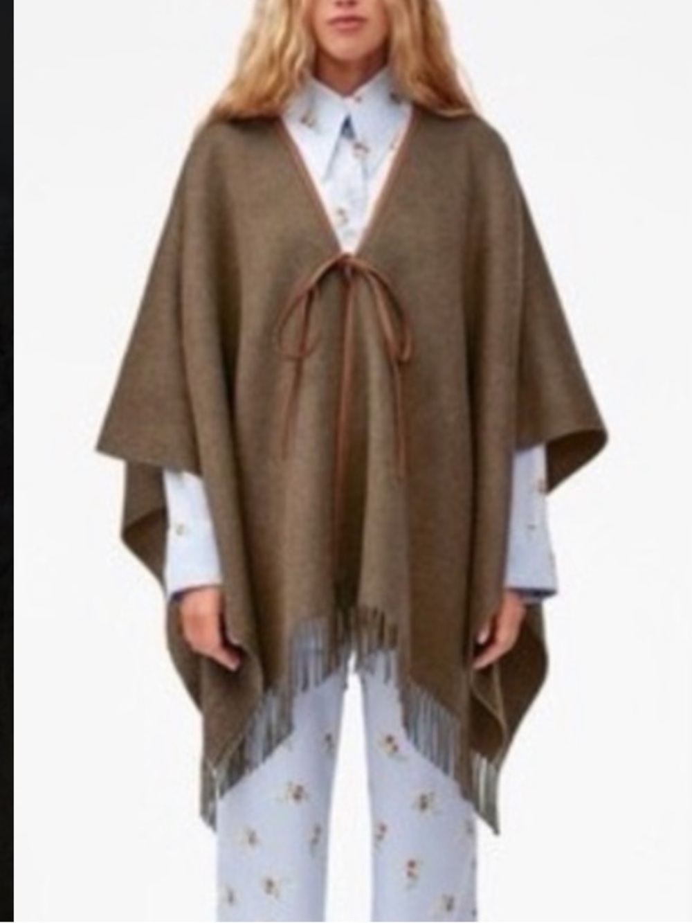 Sleeper Medusa Wool Poncho In Brown OS